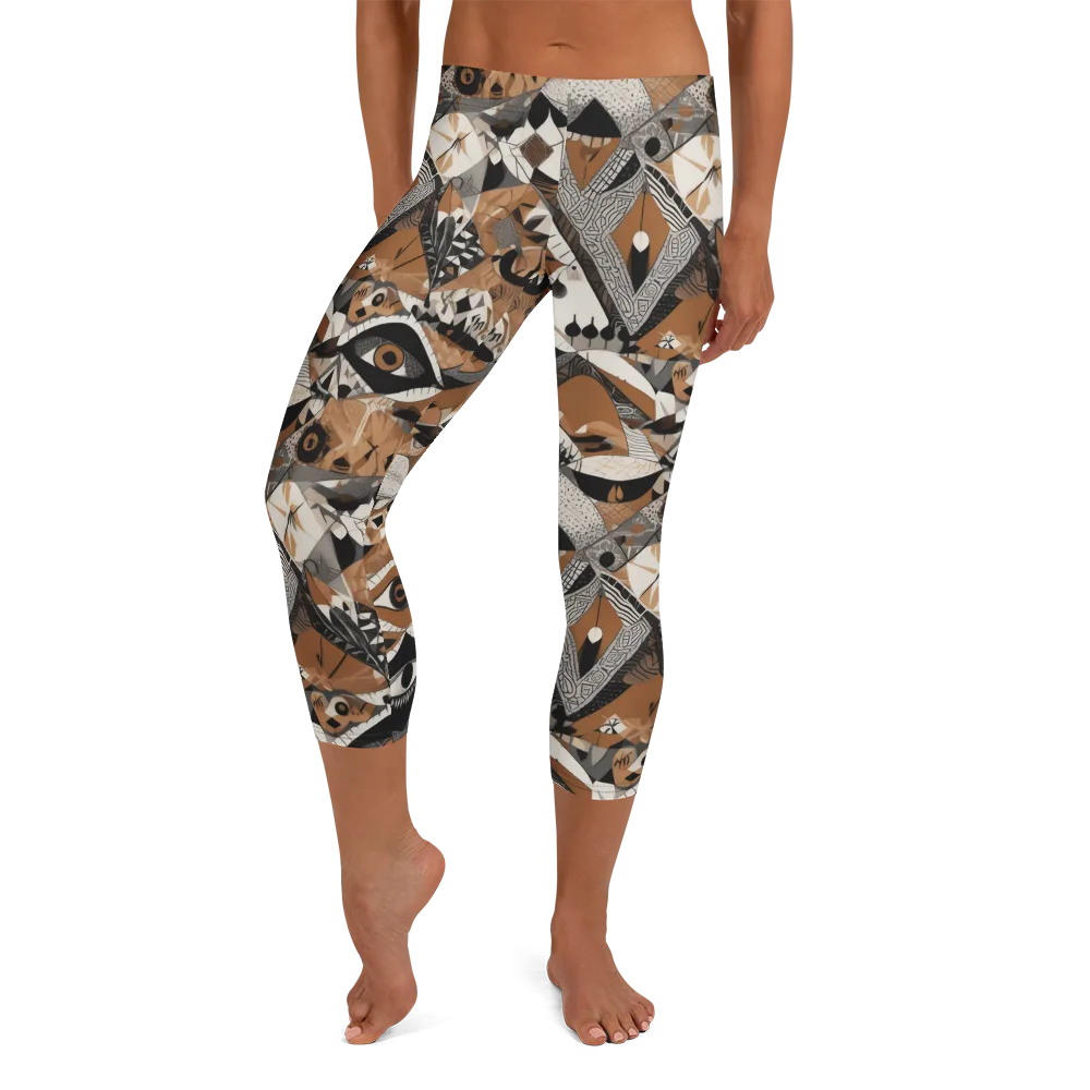 All-seeing Mosaic on Capri Leggings — Front