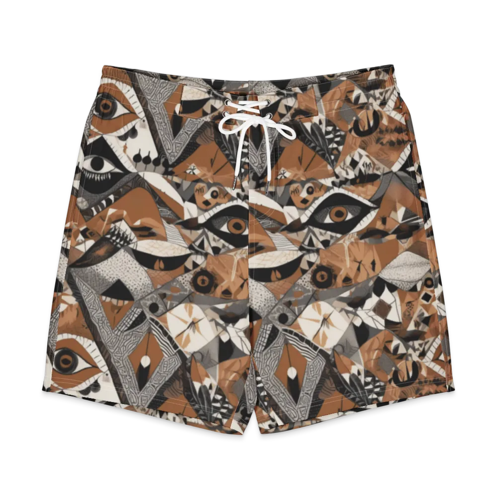 All-seeing Mosaic on Men's Board Shorts — Front