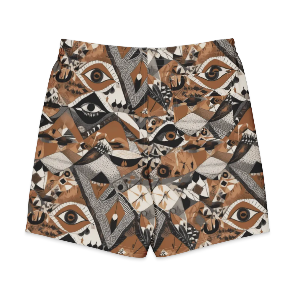All-seeing Mosaic on Men's Board Shorts — Back