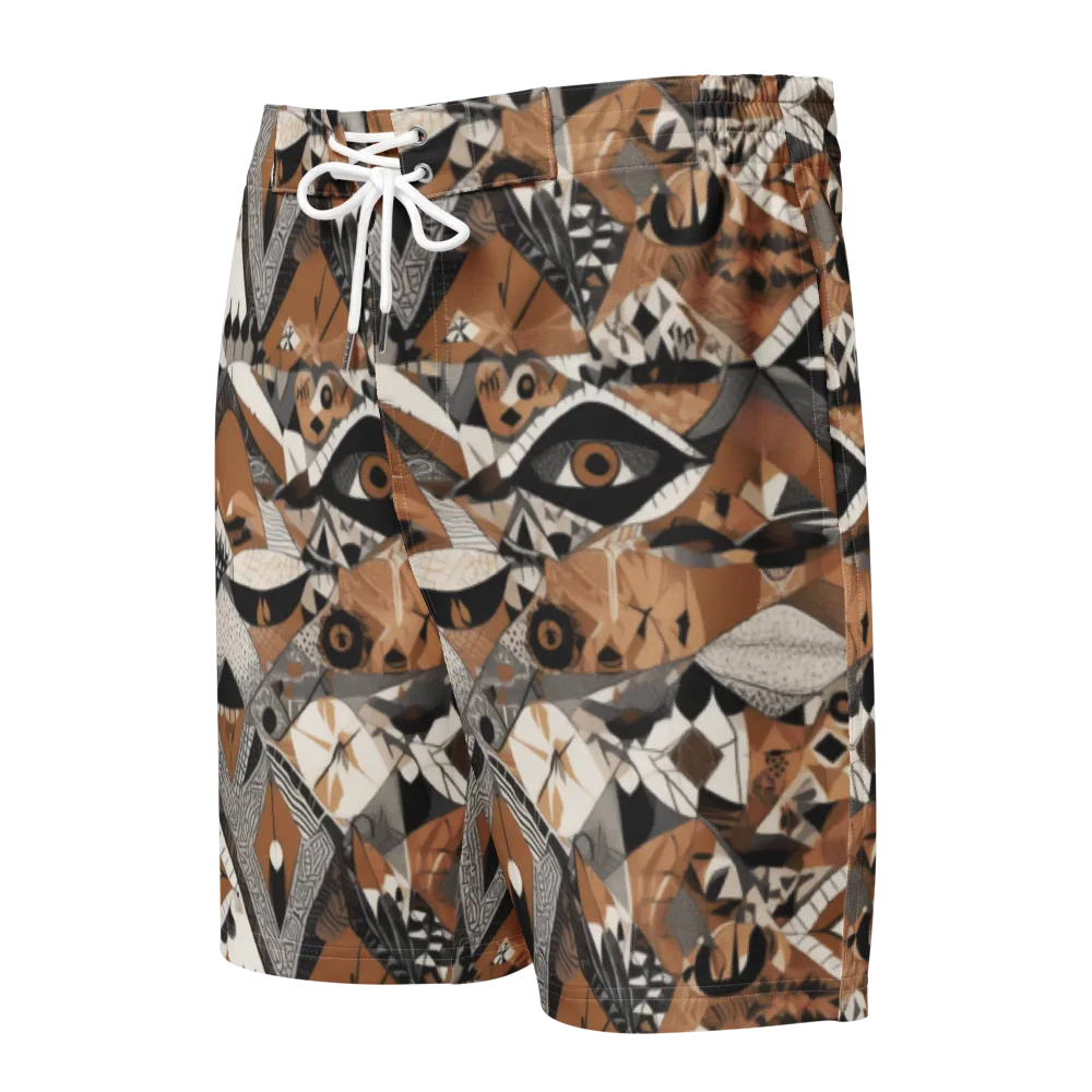 All-seeing Mosaic on Men's Board Shorts — Front