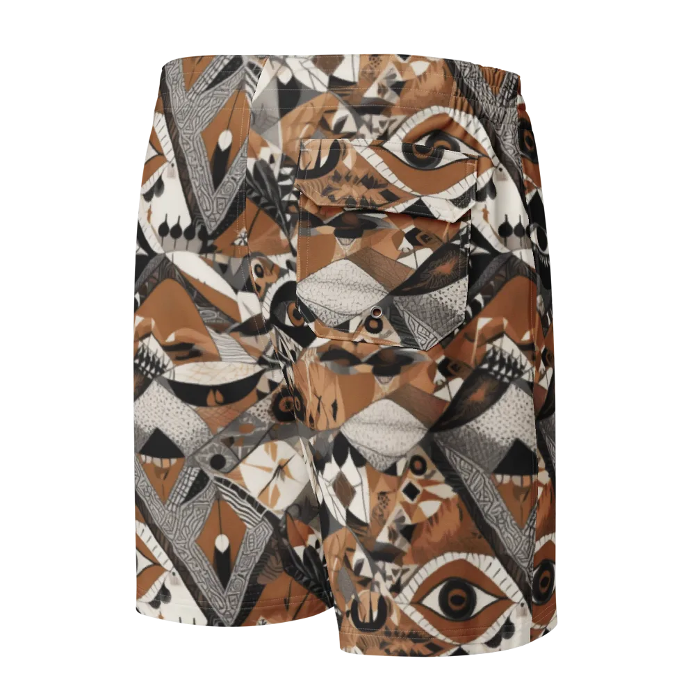 All-seeing Mosaic on Men's Board Shorts — Back