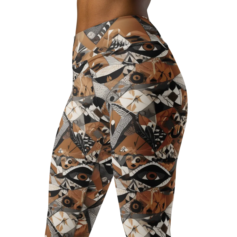 All-seeing Mosaic on Yoga Leggings — Left Front