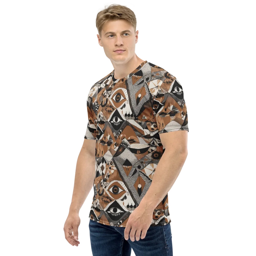 All-seeing Mosaic on Men's Crew Neck T-Shirt — Left