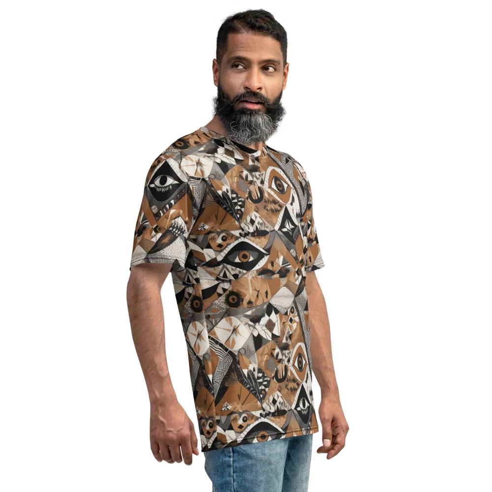 All-seeing Mosaic on Men's Crew Neck T-Shirt — Right