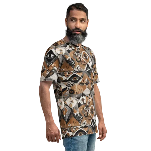 All-seeing Mosaic on a Men's Crew Neck T-Shirt