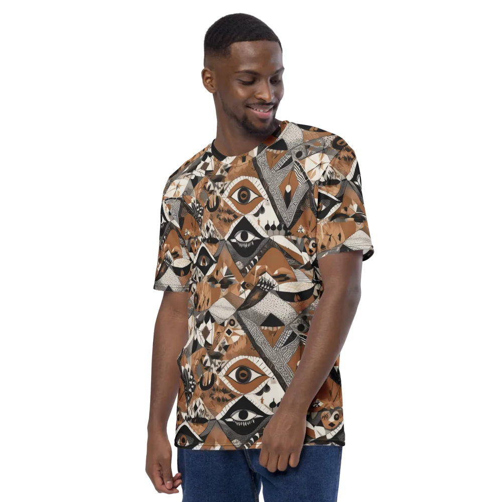 All-seeing Mosaic on Men's Crew Neck T-Shirt — Left