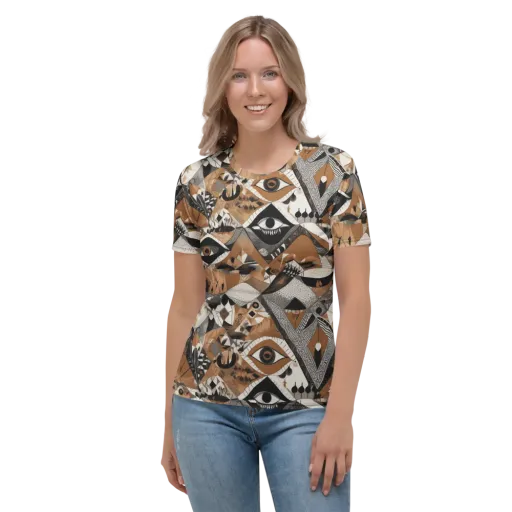 All-seeing Mosaic on a Women's Crew Neck T-Shirt