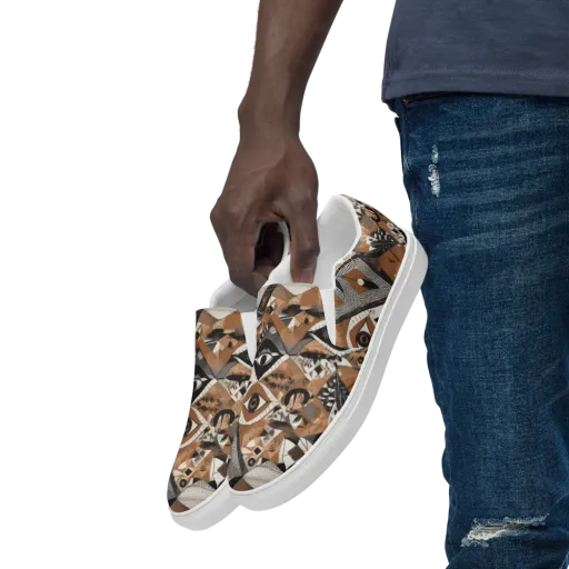 All-seeing Mosaic on a Men's Slip-On Canvas Shoes