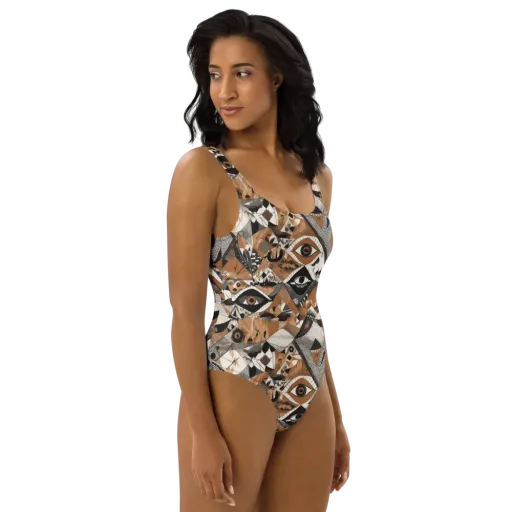 All-seeing Mosaic on a One-Piece Swimsuit