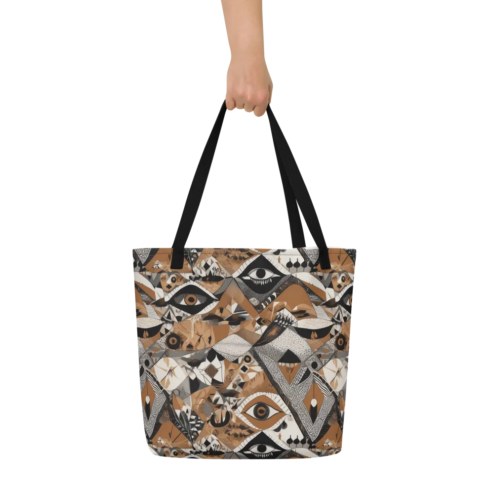 All-seeing Mosaic on Large Tote Bag W/ Pocket — Front