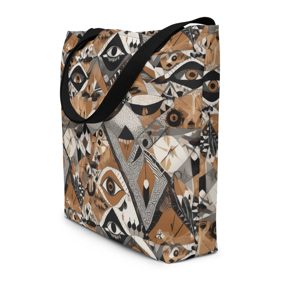 All-seeing Mosaic on Large Tote Bag W/ Pocket — Front