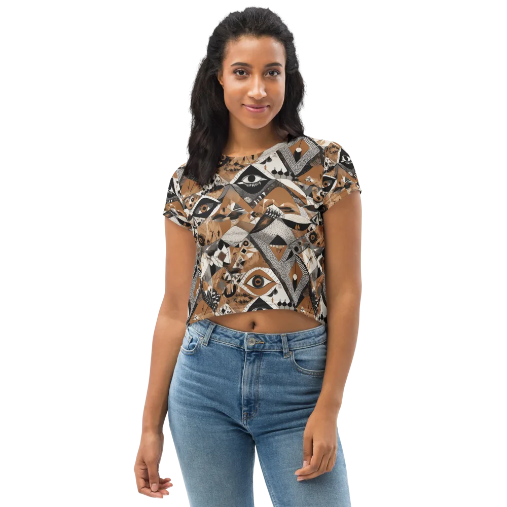 All-seeing Mosaic on Crop Tee — Front