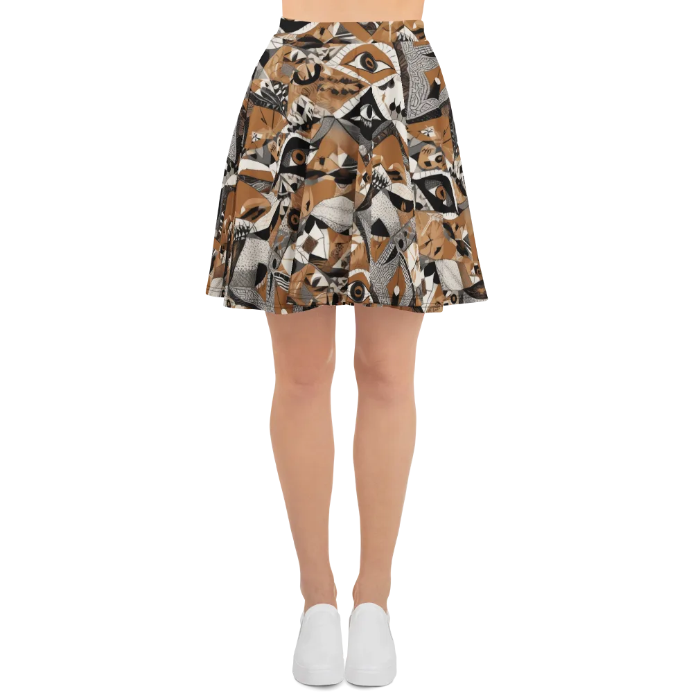 All-seeing Mosaic on Skater Skirt — Front