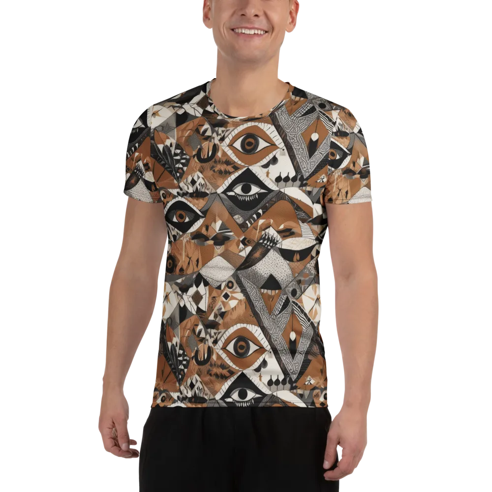 All-seeing Mosaic on Men's Athletic T-Shirt — Front