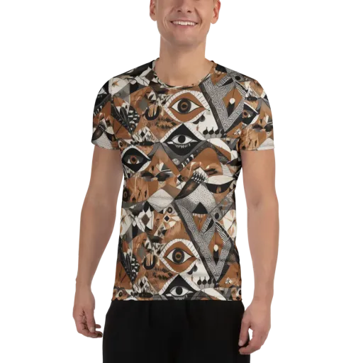 All-seeing Mosaic on a Men's Athletic T-Shirt