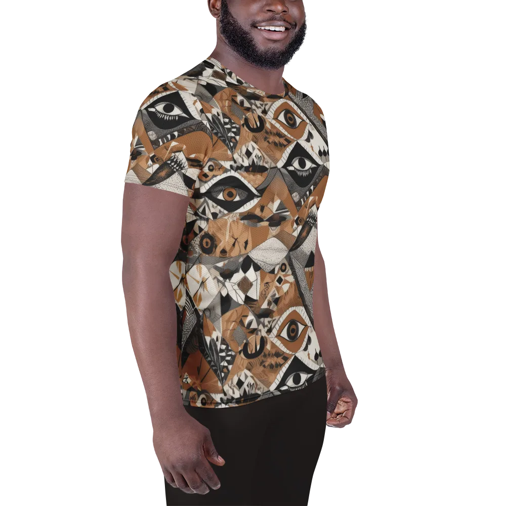 All-seeing Mosaic on Men's Athletic T-Shirt — Right
