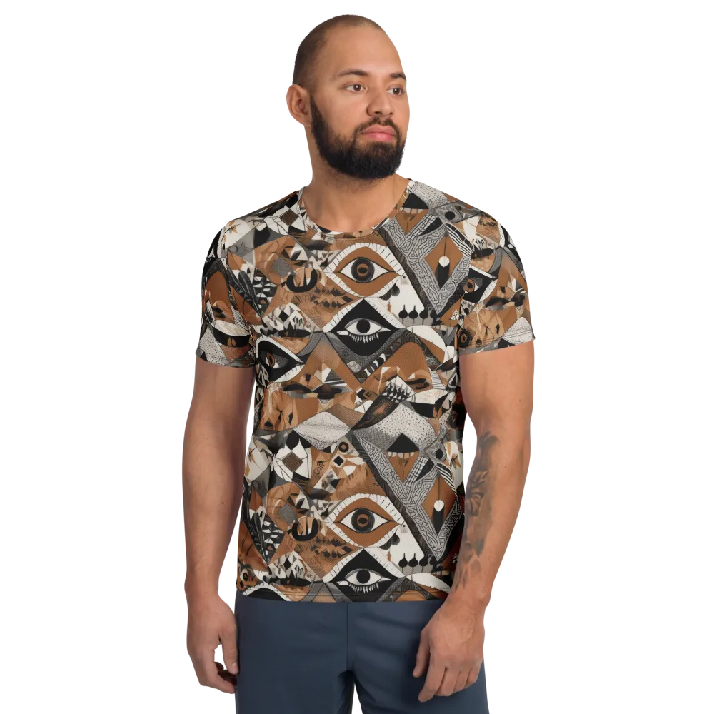 All-seeing Mosaic on Men's Athletic T-Shirt — Front