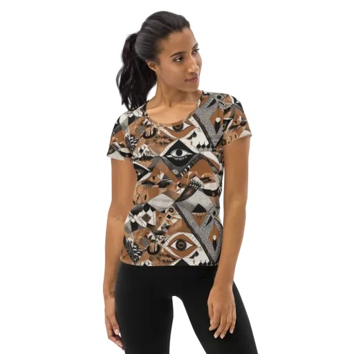 All-seeing Mosaic on a Women's Athletic T-Shirt