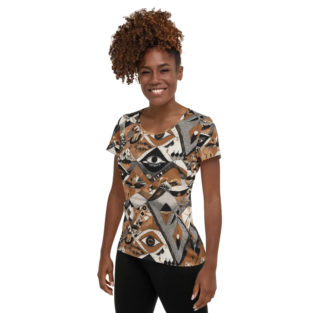 All-seeing Mosaic on Women's Athletic T-Shirt — Left