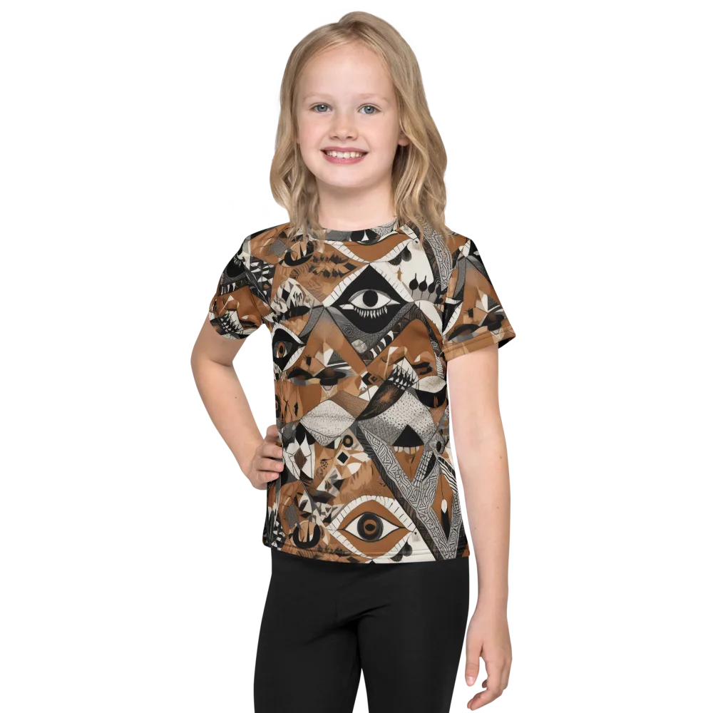 All-seeing Mosaic on Kids Crew Neck T-Shirt — Front
