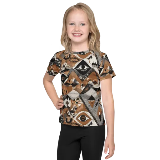 All-seeing Mosaic on a Kids Crew Neck T-Shirt
