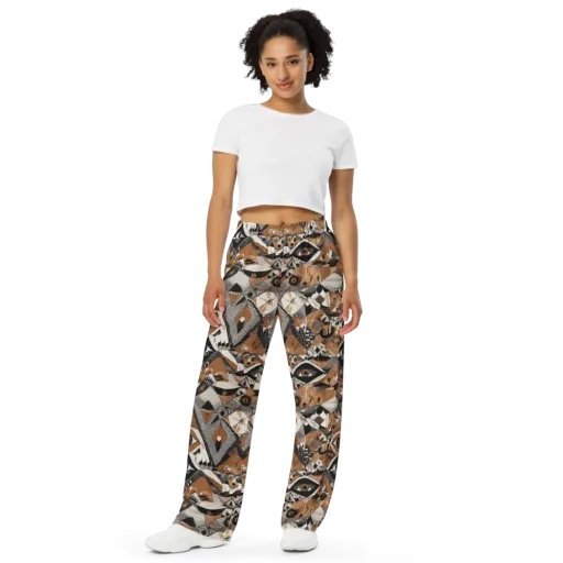 All-seeing Mosaic on a Wide-Leg Pants