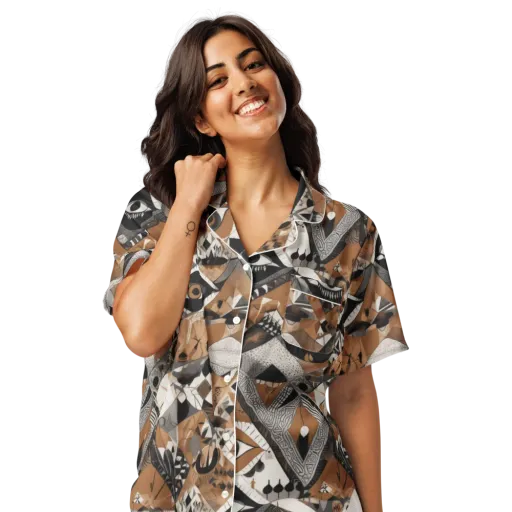 All-seeing Mosaic on a Women's Short Sleeve Pajama Top