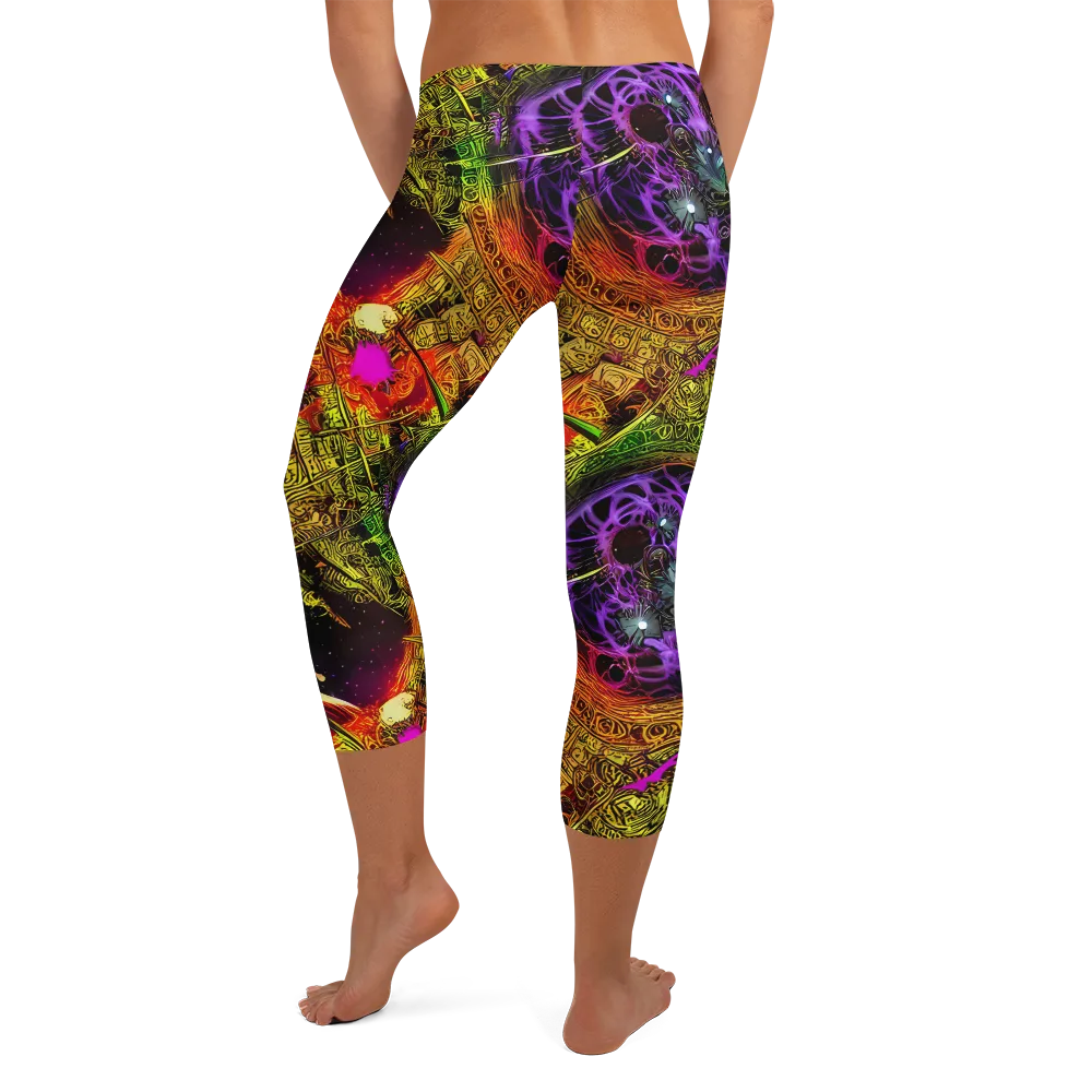 Neon Glyphworks on Capri Leggings — Back
