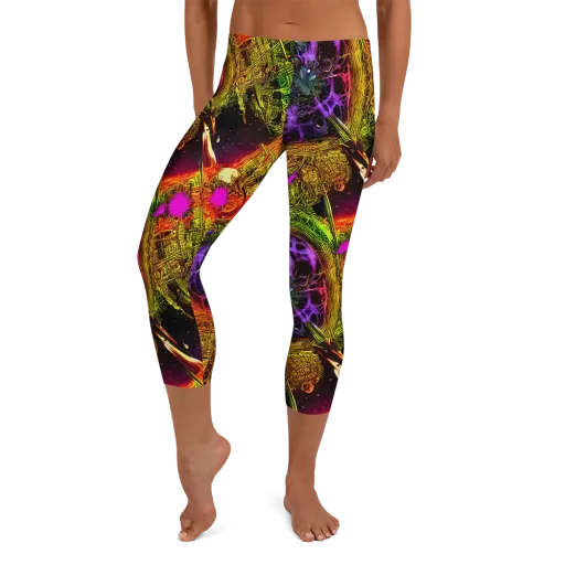 Neon Glyphworks on a Capri Leggings