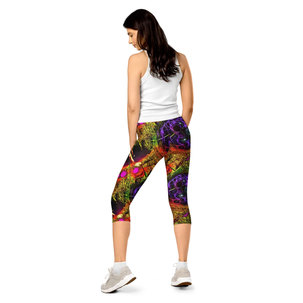 Neon Glyphworks on Capri Leggings — Back