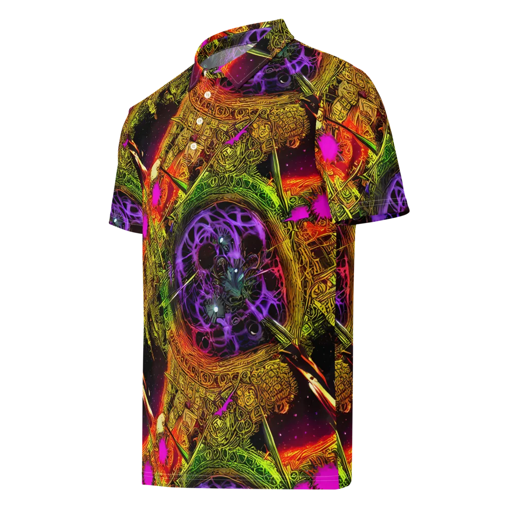 Neon Glyphworks on Men's Slim Fit Polo Shirt — Left Front