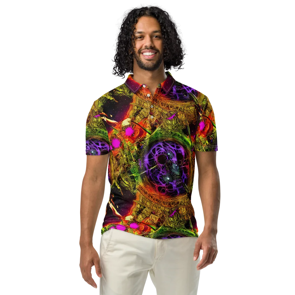 Neon Glyphworks on Men's Slim Fit Polo Shirt — Front