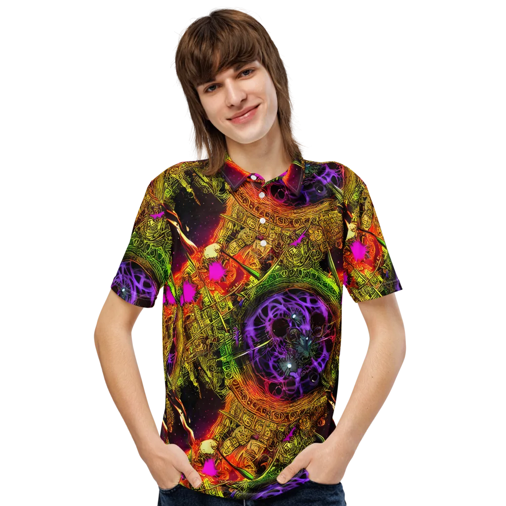 Neon Glyphworks on Men's Slim Fit Polo Shirt — Front