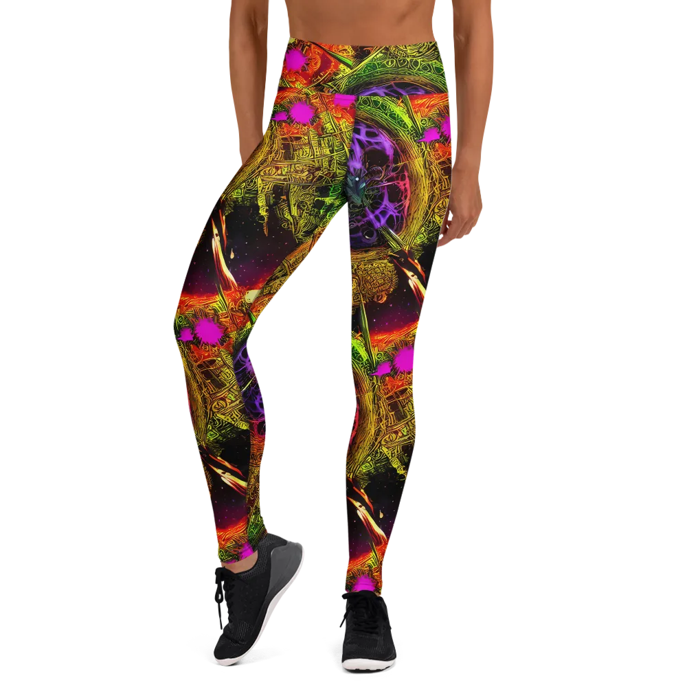 Neon Glyphworks on Yoga Leggings — Front