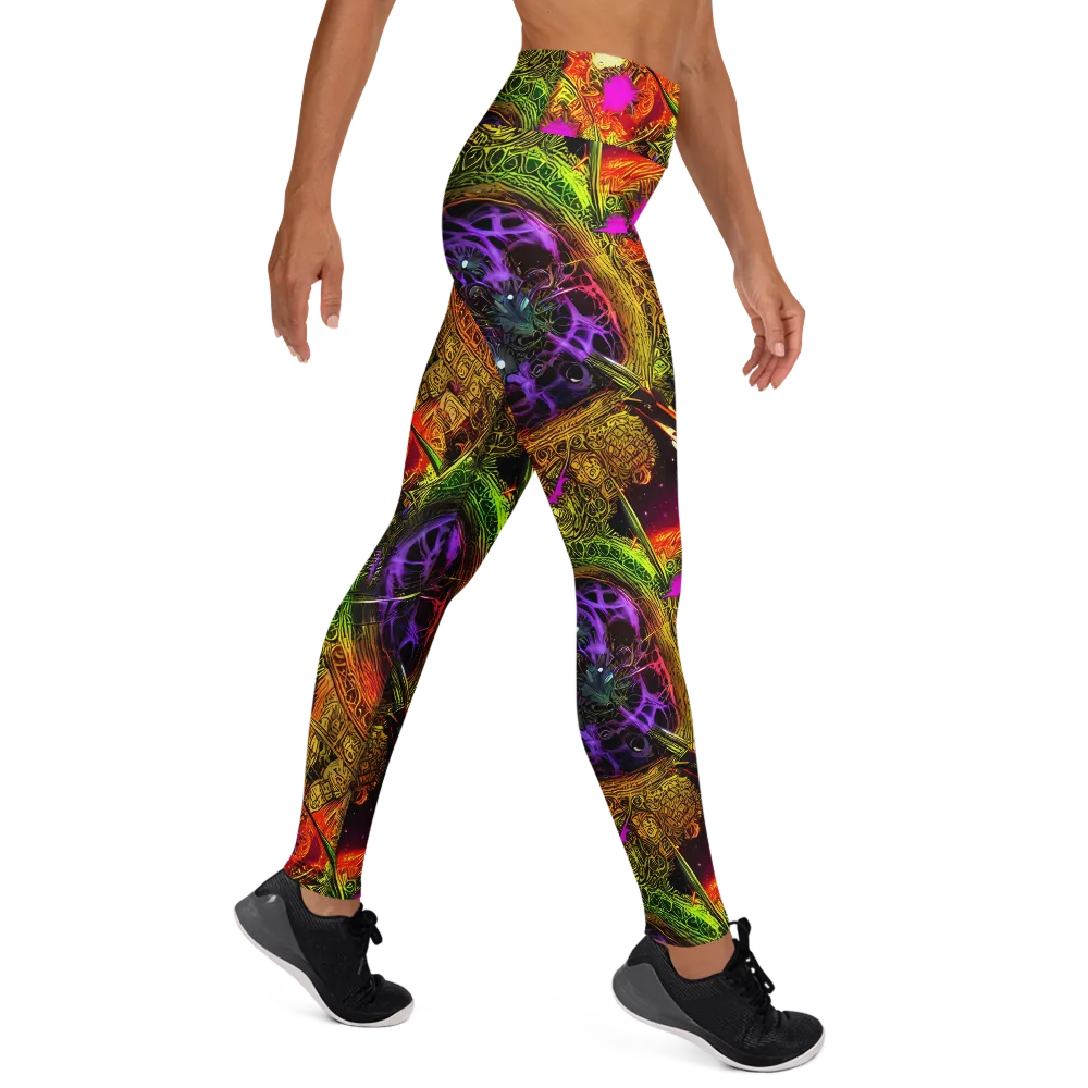 Neon Glyphworks on Yoga Leggings — Right