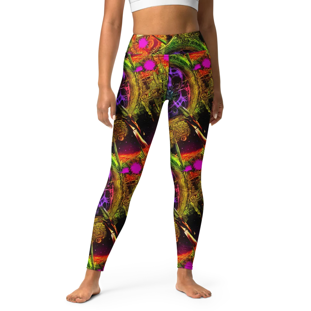 Neon Glyphworks on Yoga Leggings — Front
