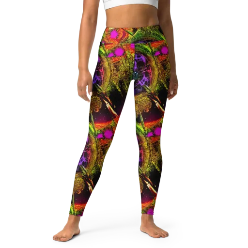 Neon Glyphworks on a Yoga Leggings