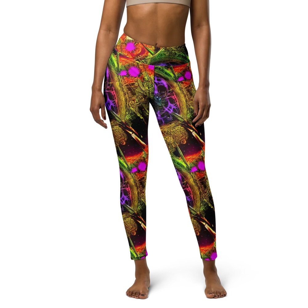 Neon Glyphworks on Yoga Leggings — Front
