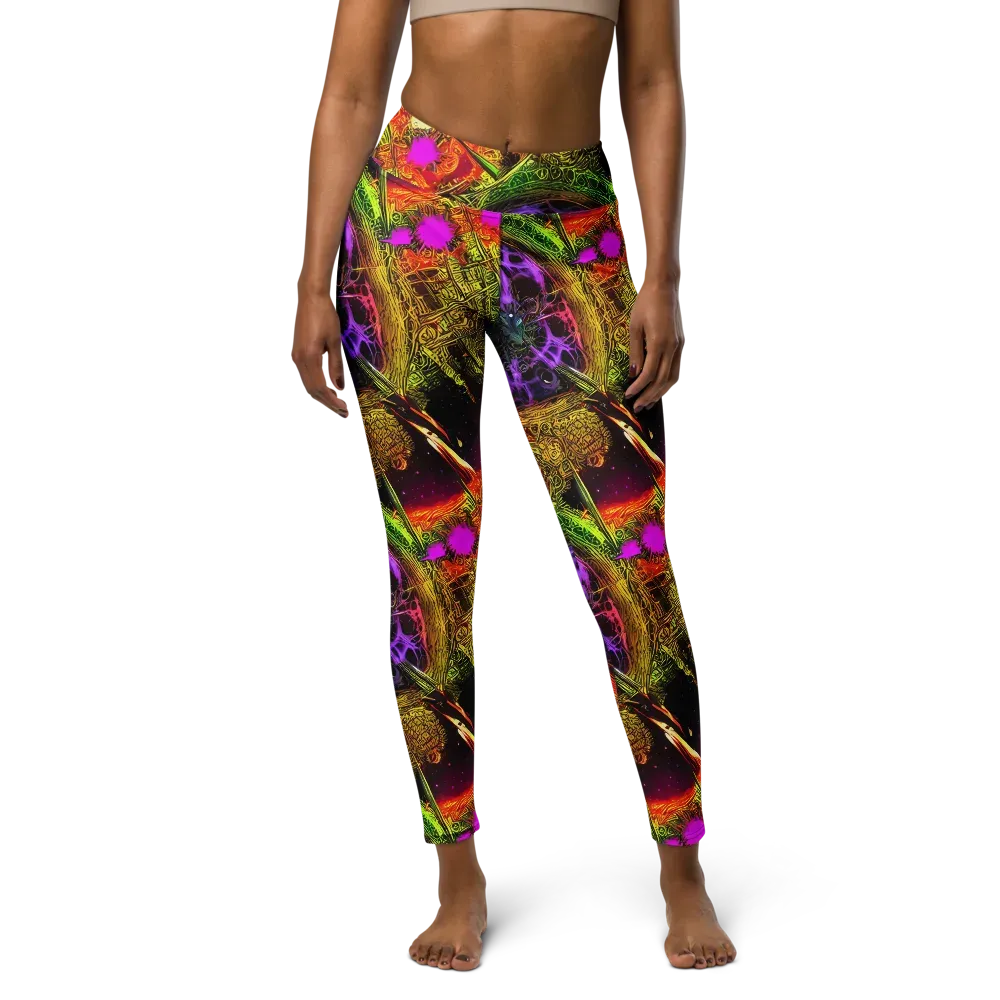 Neon Glyphworks on Yoga Leggings — Front