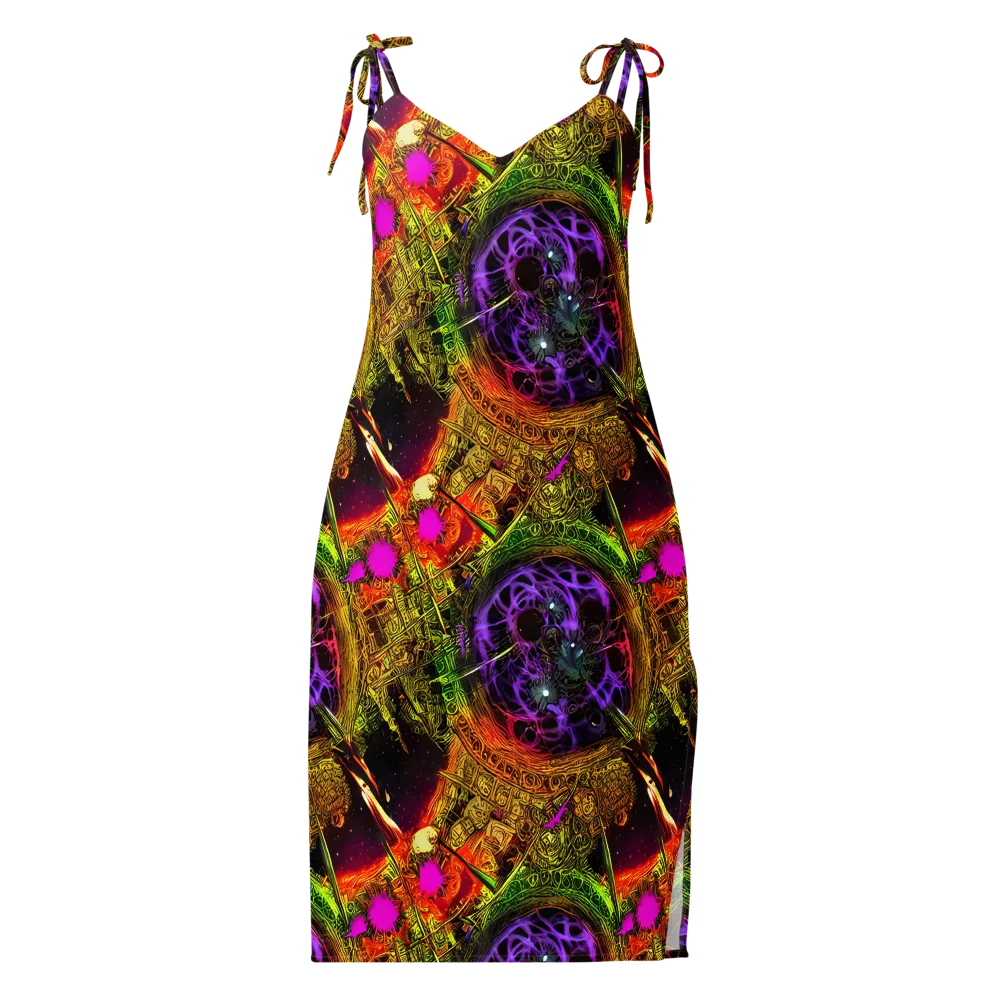 Neon Glyphworks on Slip Dress — Front