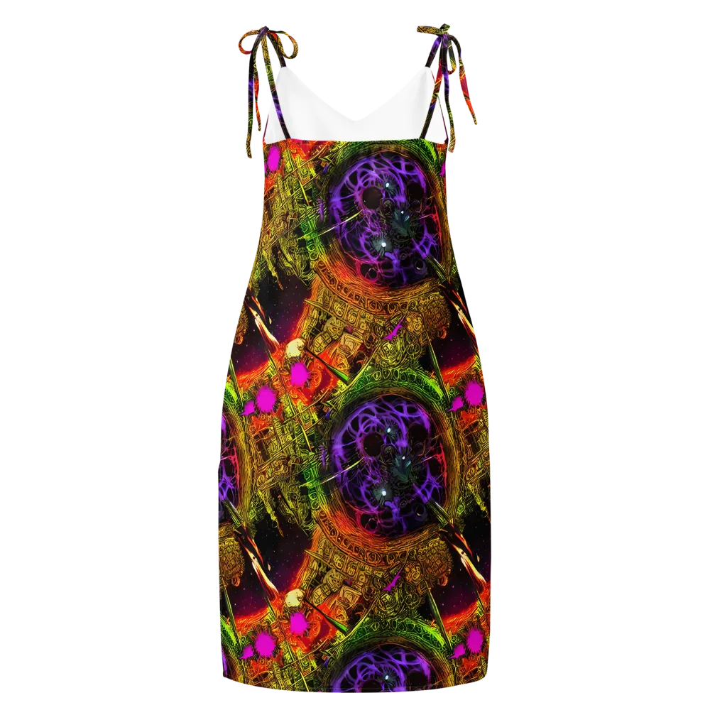 Neon Glyphworks on Slip Dress — Back