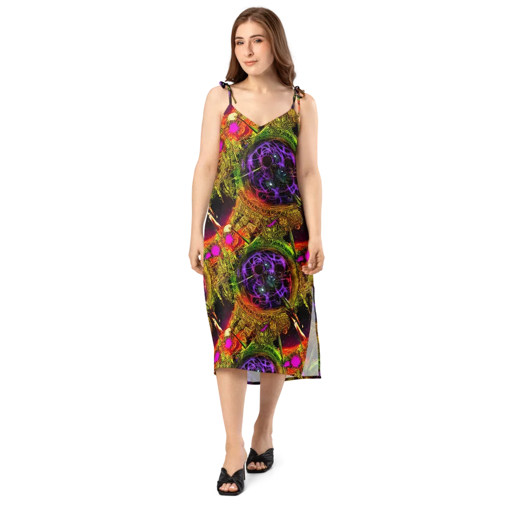 Neon Glyphworks on Slip Dress — Front