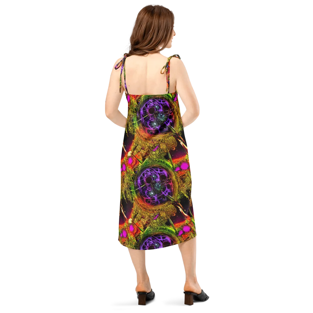 Neon Glyphworks on Slip Dress — Back