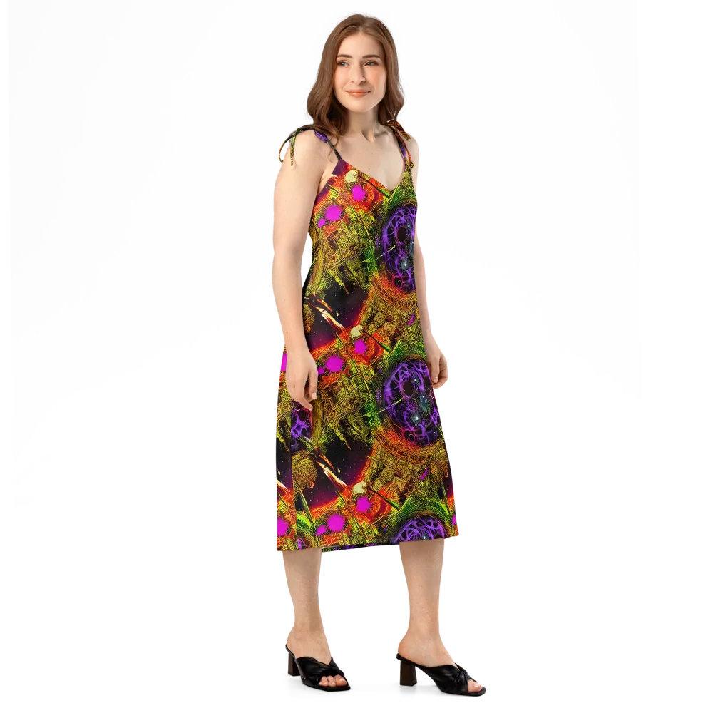 Neon Glyphworks on Slip Dress — Right Front