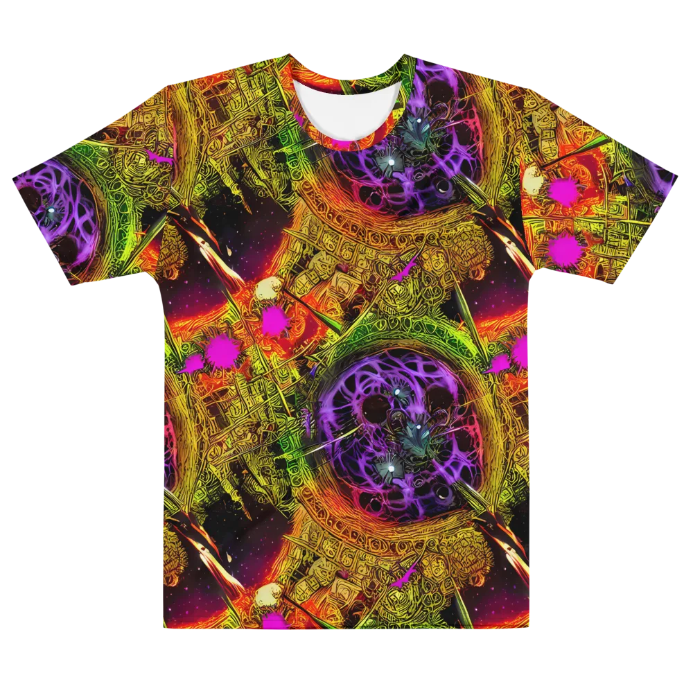 Neon Glyphworks on Men's Cotton Crew Neck T-Shirt — Front