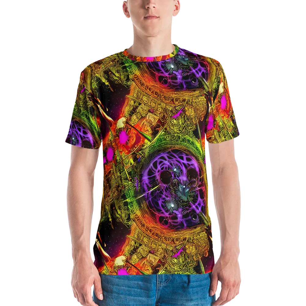 Neon Glyphworks on Men's Crew Neck T-Shirt — Front