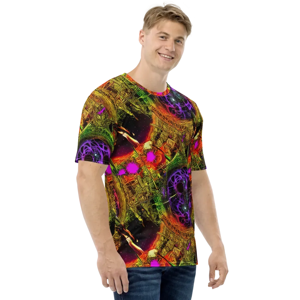 Neon Glyphworks on Men's Crew Neck T-Shirt — Right