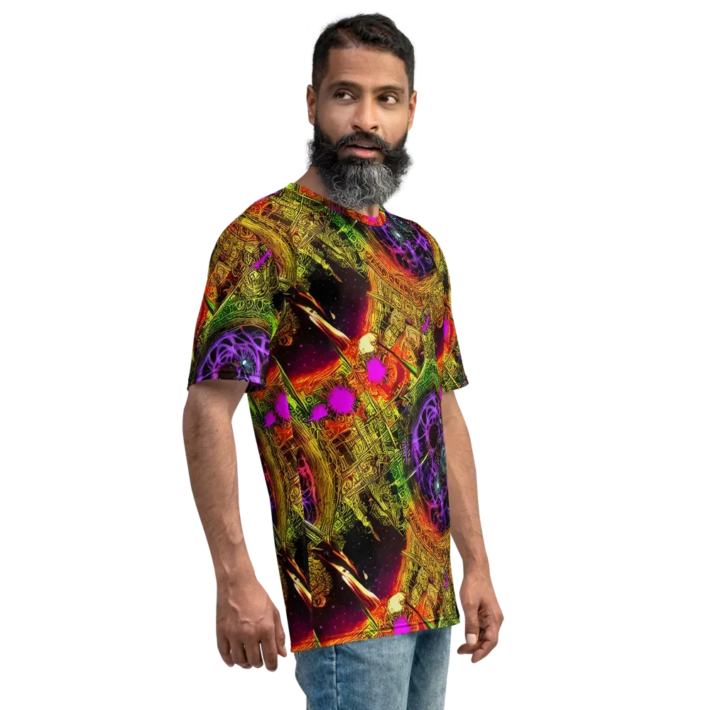 Neon Glyphworks on Men's Crew Neck T-Shirt — Right