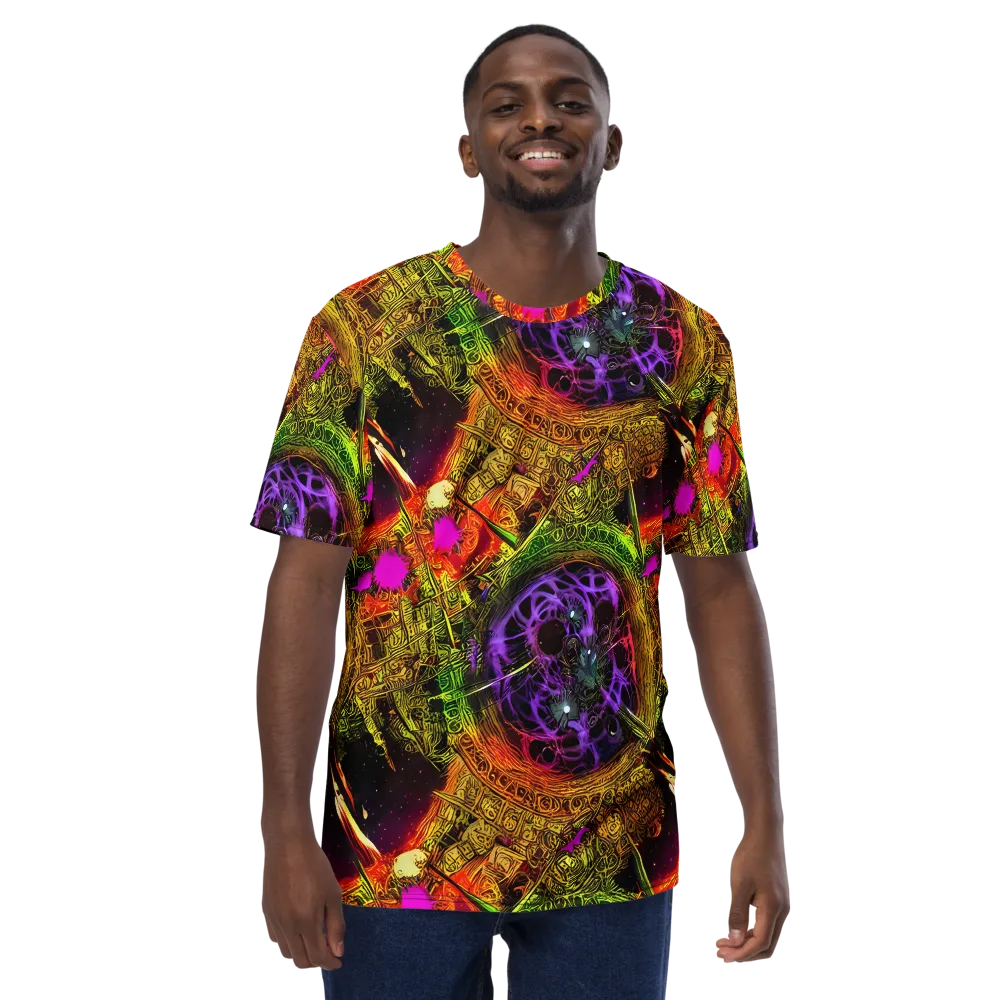 Neon Glyphworks on Men's Crew Neck T-Shirt — Front