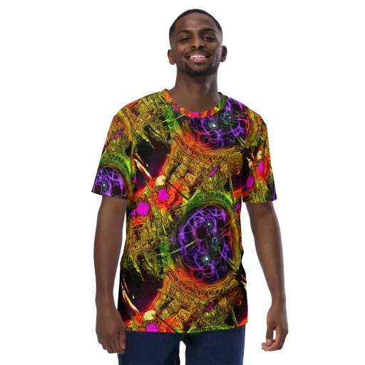 Neon Glyphworks on a Men's Crew Neck T-Shirt